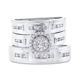 0.48ct 14k White Gold Diamond Trio Set Cluster